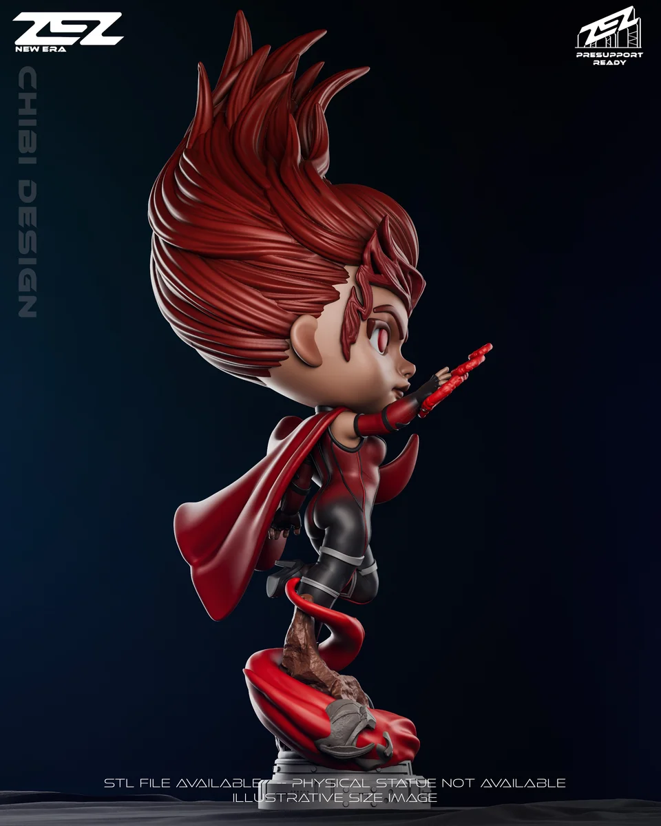 Chibi Scarlet Witch | Fan Art | 3D Printed Resin Model Garage Kit | *Un-Painted* | ZEZ Studio 3