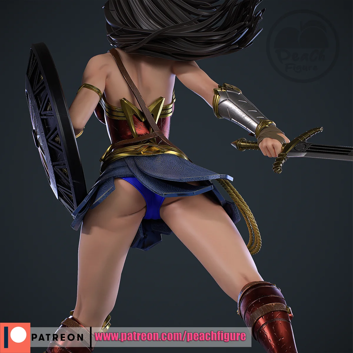 Wonder Woman | Fan Art | 3D Printed Resin Model Garage Kit | *Un-Painted* | Peach Figure 5