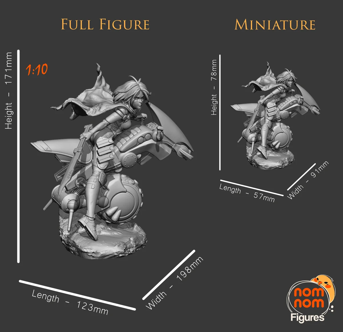 Alita | Fan Art | 3D Printed Resin Model Garage Kit | *Un-Painted* | Nomnom 3