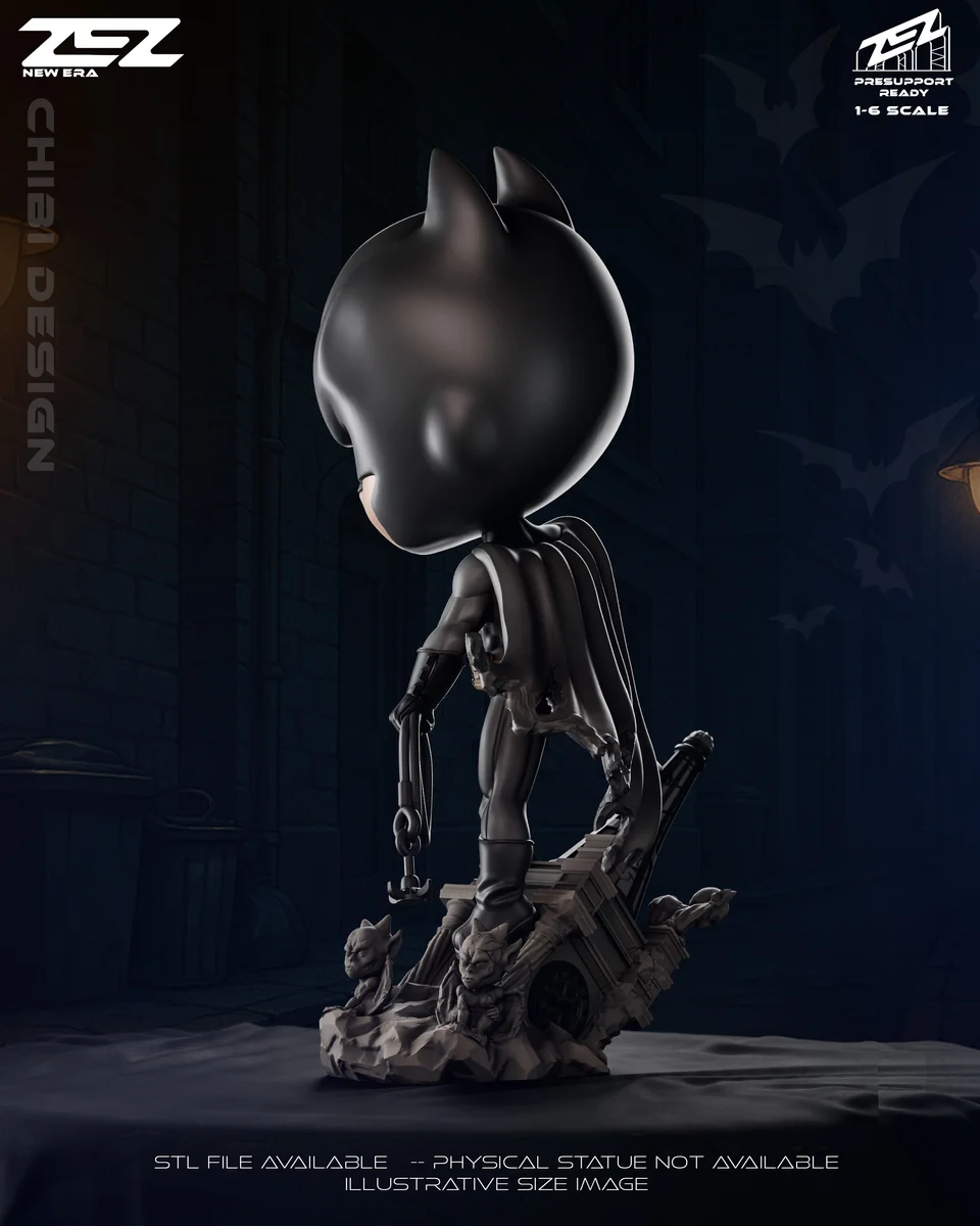Chibi Batman | Fan Art | 3D Printed Resin Model Garage Kit | *Un-Painted* | ZEZ Studio 3