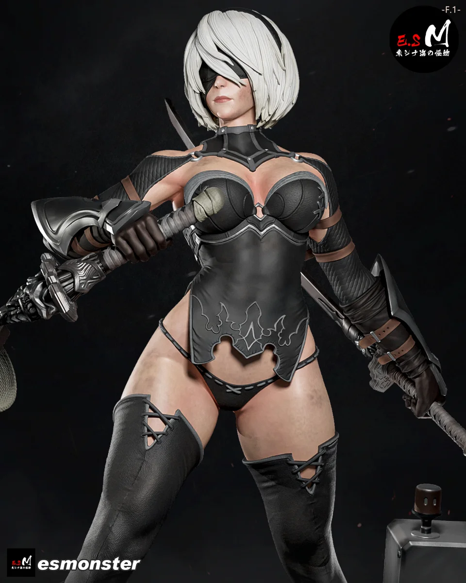 2B & A2 | Fan Art | 3D Printed Resin Model Garage Kit | *Un-Painted* | ES Monster