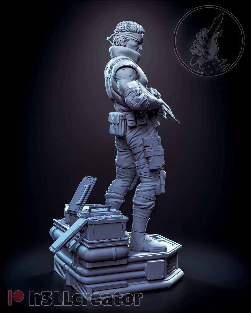 Solid Snake | Fan Art | 3D Printed Resin Model Garage Kit | *Un-Painted* | H3LL Creator 6