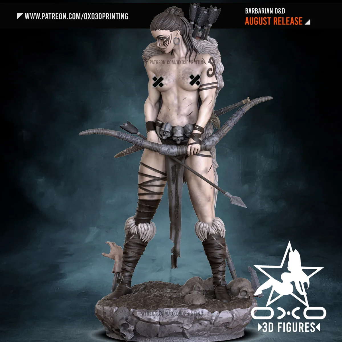 Barbarian Warrior | Fan Art | 3D Printed Resin Model Garage Kit | *Un-Painted* | OXO3D 9