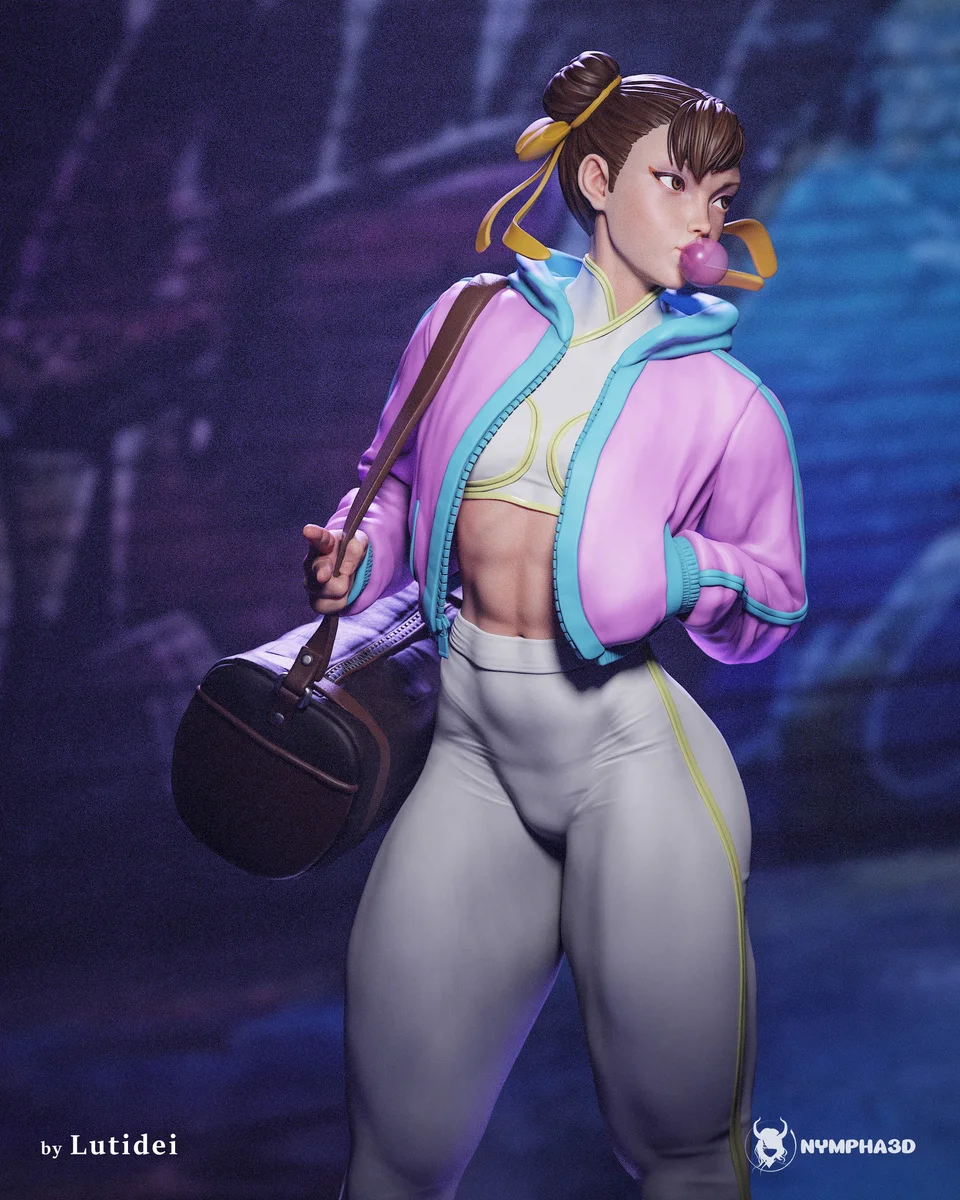 Chun Li (Gym) | Fan Art | 3D Printed Resin Model Garage Kit | *Un-Painted* | Nympha3D 7