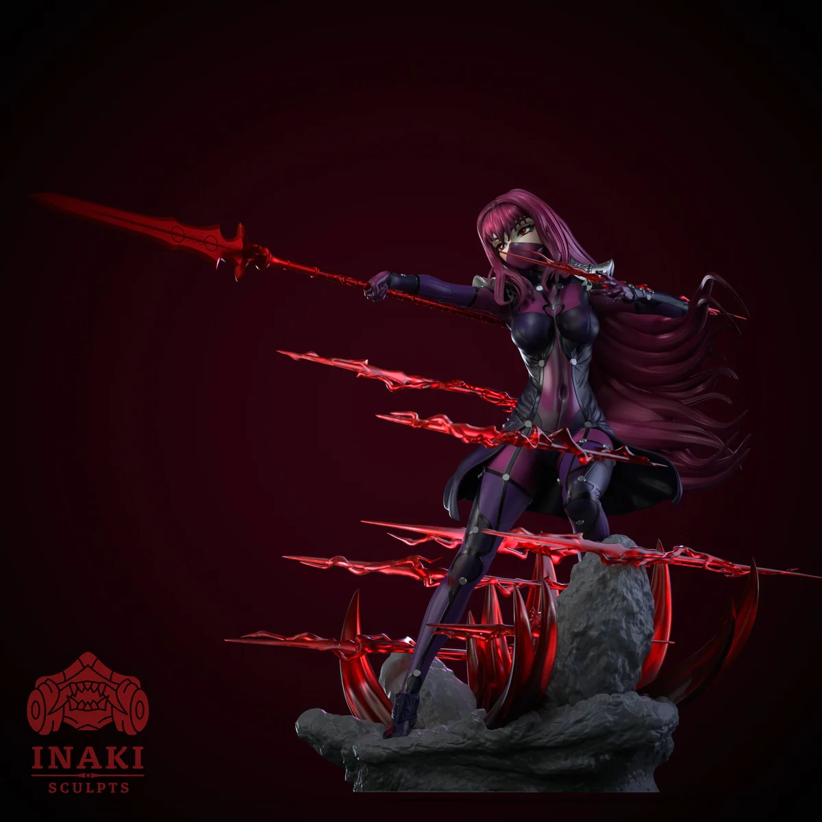 Scathach | Fan Art | 3D Printed Resin Model Garage Kit | *Un-Painted* | Inaki Sculpts 4