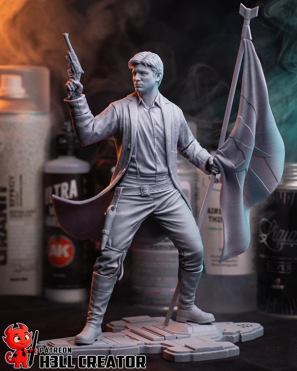 Captain Malcolm Reynolds | Fan Art | 3D Printed Resin Model Garage Kit | *Un-Painted* | H3LL Creator 8