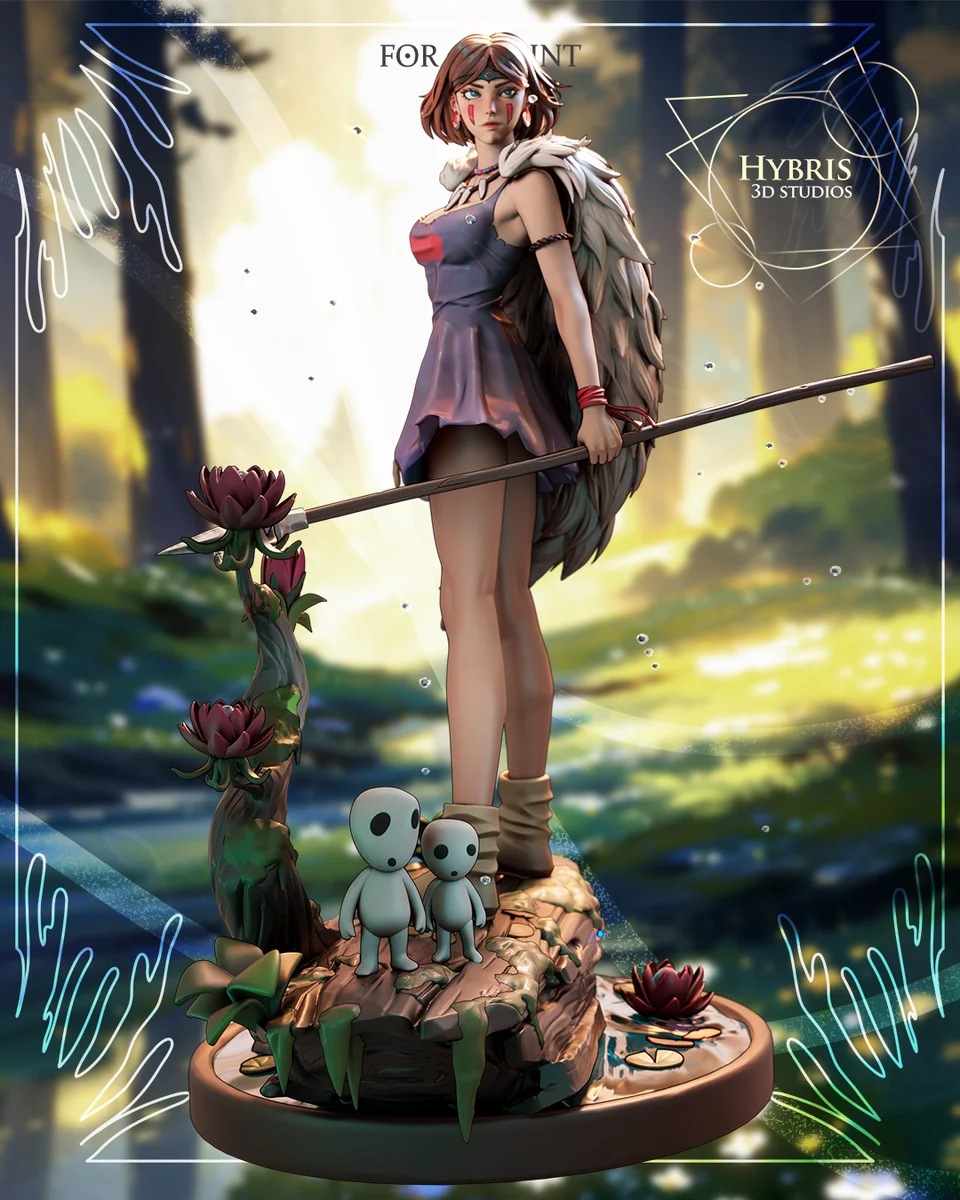 Princess Mononoke | Fan Art | 3D Printed Resin Model Garage Kit | *Un-Painted* | Hybris Studios 9