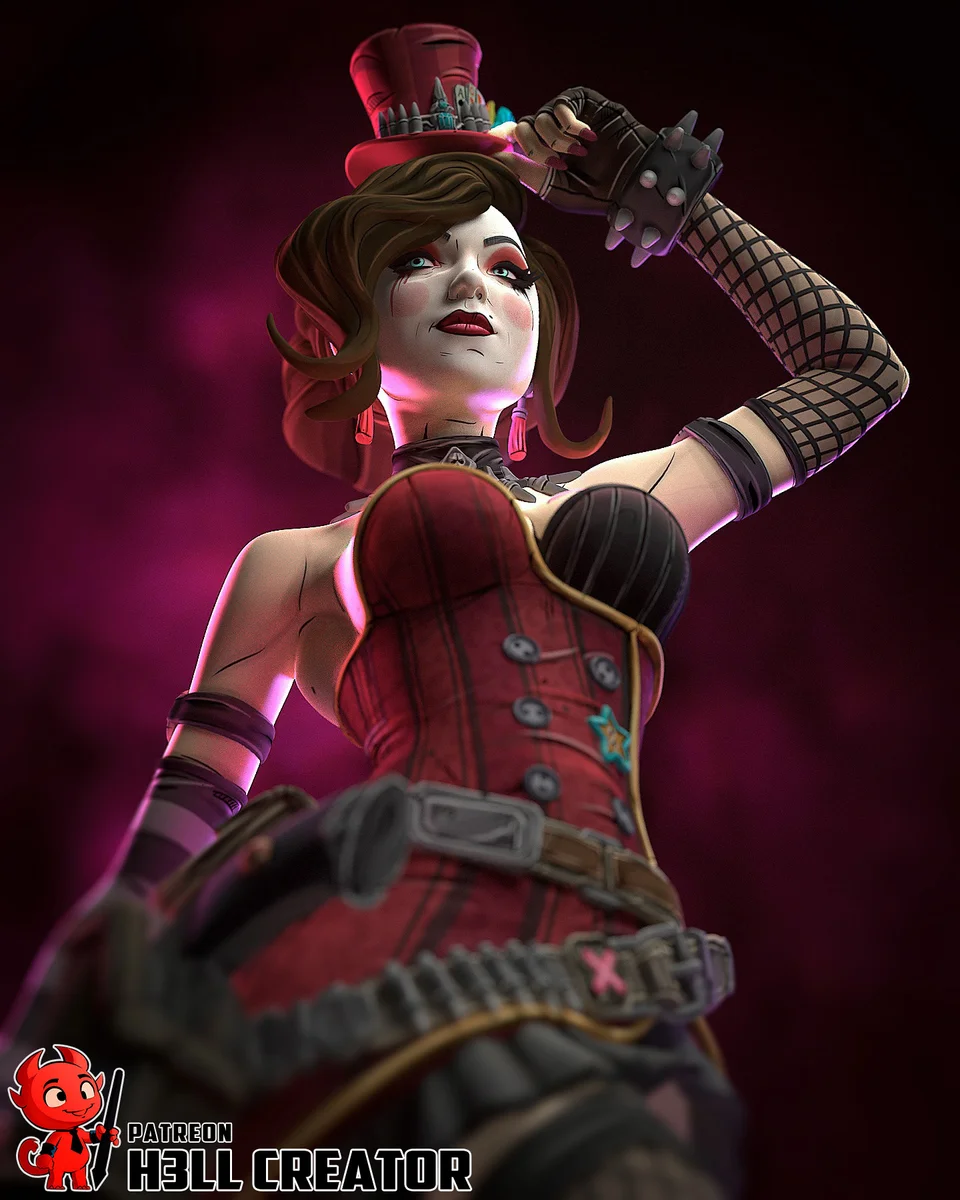 Mad Moxxi | Fan Art | 3D Printed Resin Model Garage Kit | *Un-Painted* | H3LL Creator 3