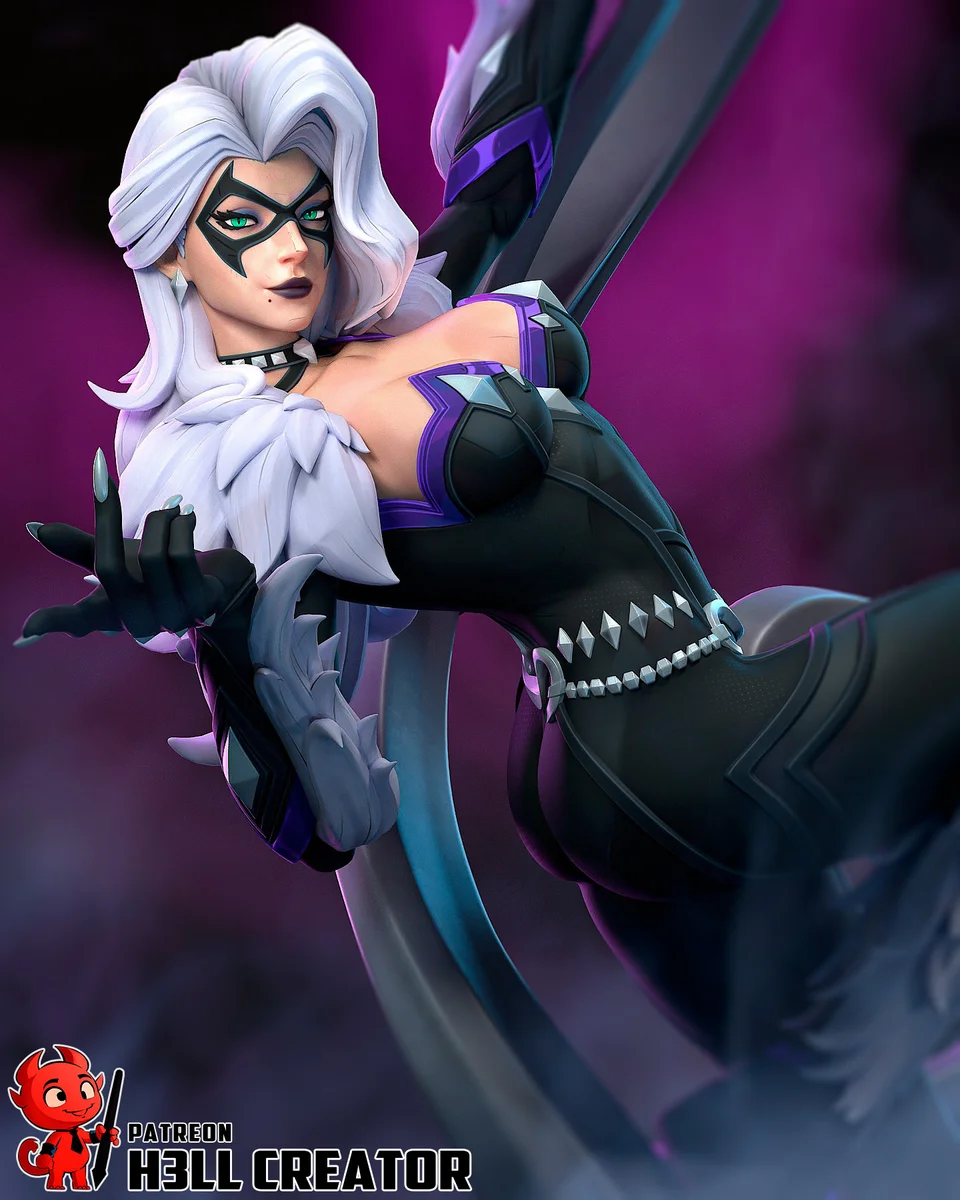 Black Cat | Fan Art | 3D Printed Resin Model Garage Kit | *Un-Painted* | H3LL Creator