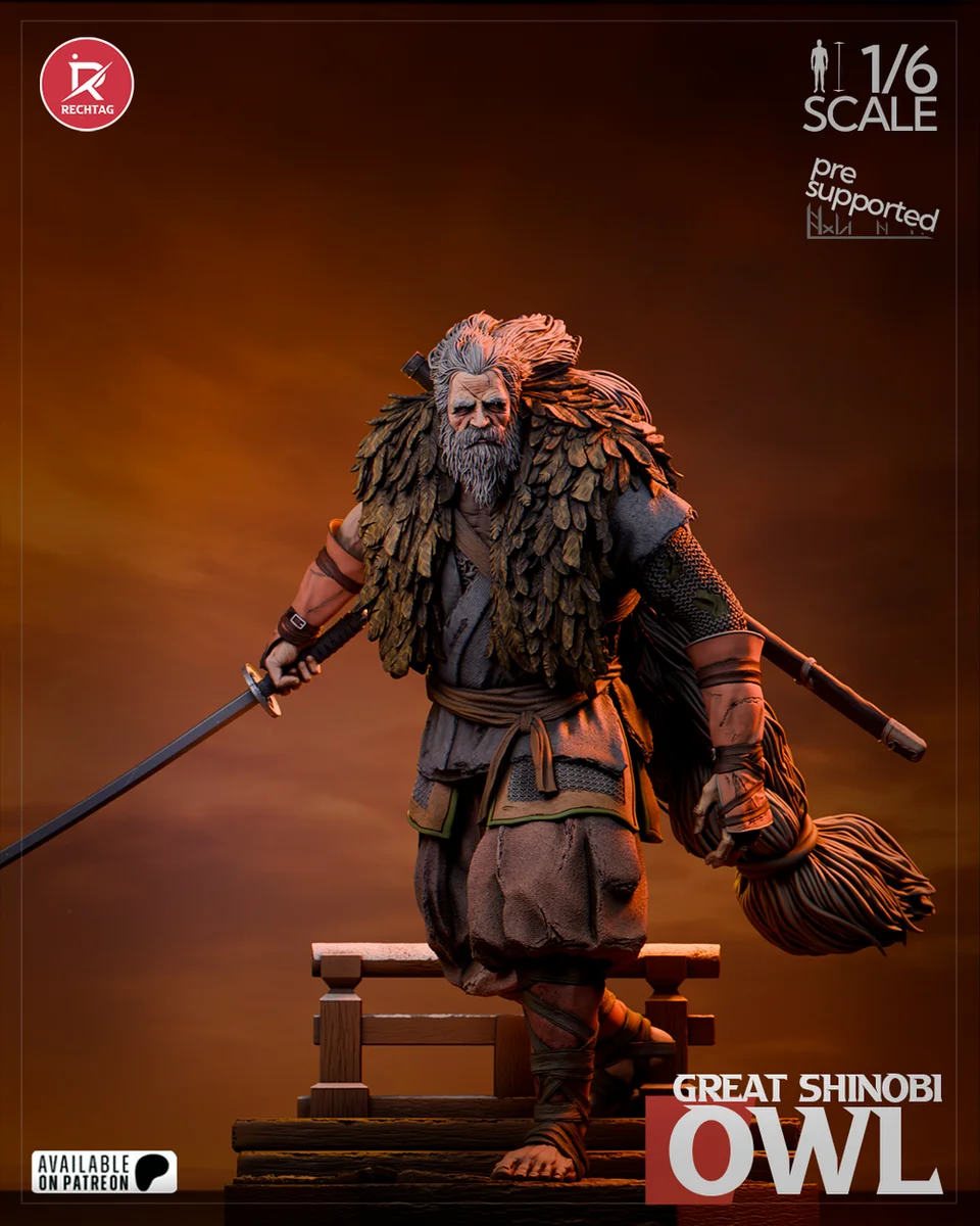 Great Shinobi Owl | Fan Art | 3D Printed Resin Model Garage Kit | *Un-Painted* | Rechtag