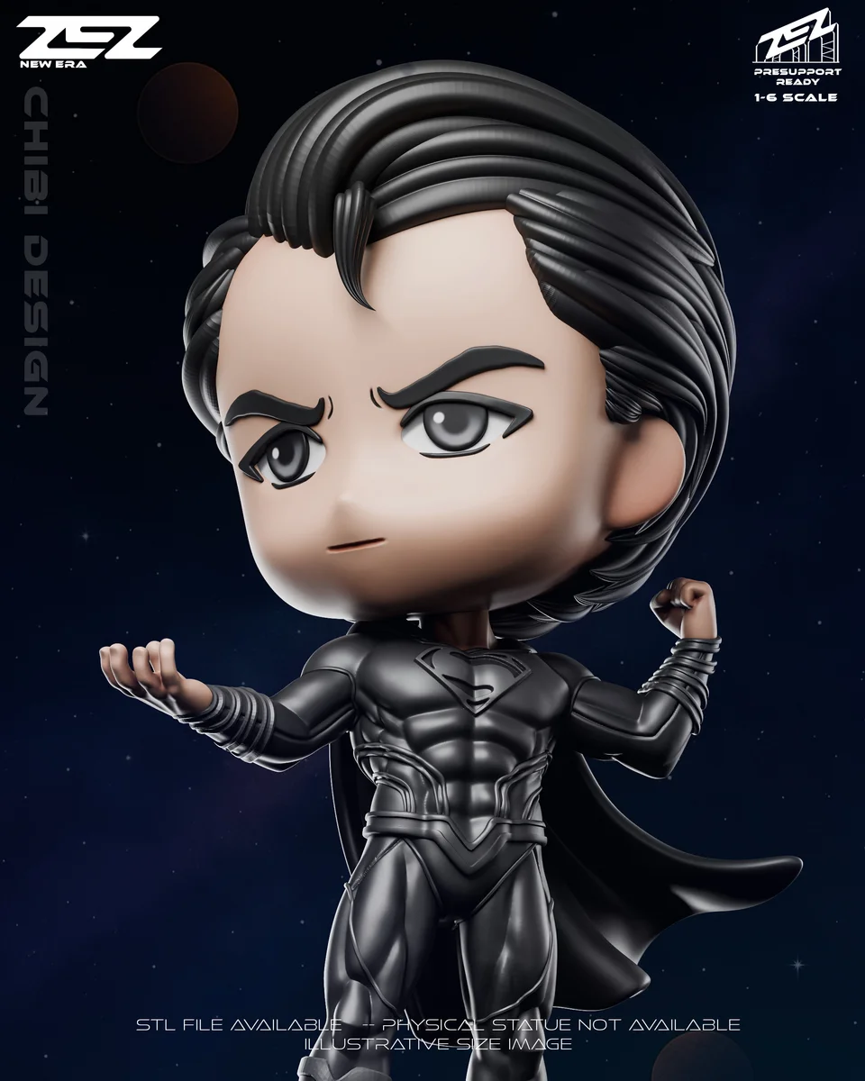 Chibi Superman | Fan Art | 3D Printed Resin Model Garage Kit | *Un-Painted* | ZEZ Studio