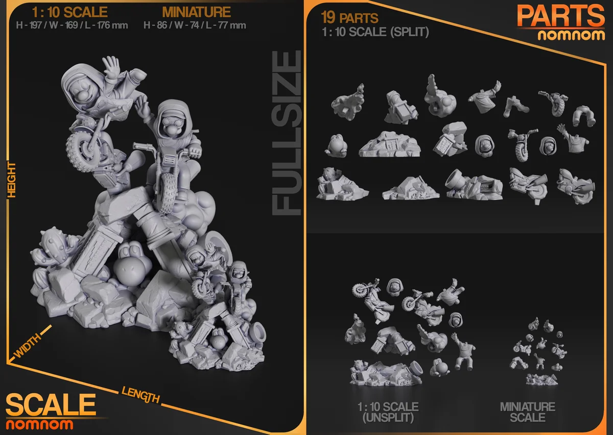 Super Mario Galaxy Movie Diorama | Fan Art | 3D Printed Resin Model Garage Kit | *Un-Painted* | Nomnom 3
