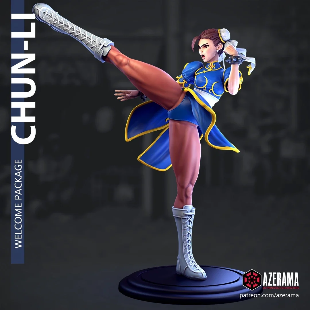 Fighter | Fan Art | 3D Printed Resin Model Garage Kit | *Un-Painted* | Azerama 2