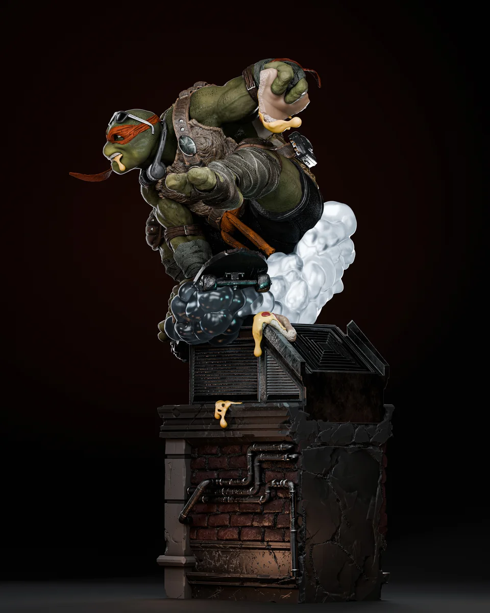 Michelangelo | Fan Art | 3D Printed Resin Model Garage Kit | *Un-Painted* | ZEZ Studio 6