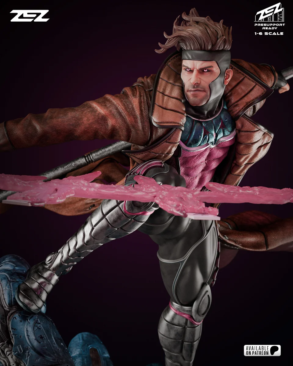 Gambit | Fan Art | 3D Printed Resin Model Garage Kit | *Un-Painted* | ZEZ Studio 11