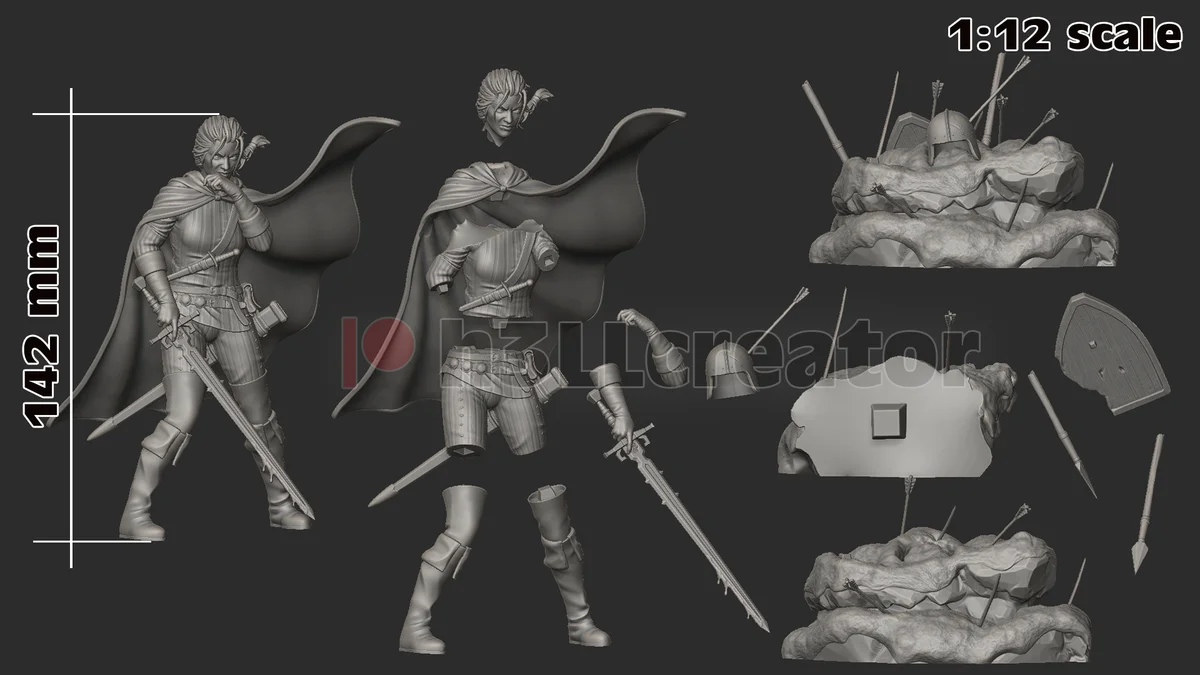 Meve | Fan Art | 3D Printed Resin Model Garage Kit | *Un-Painted* | H3LL Creator 11