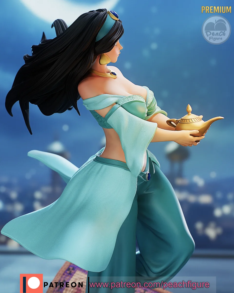 Jasmine | Fan Art | 3D Printed Resin Model Garage Kit | *Un-Painted* | Peach Figure 3