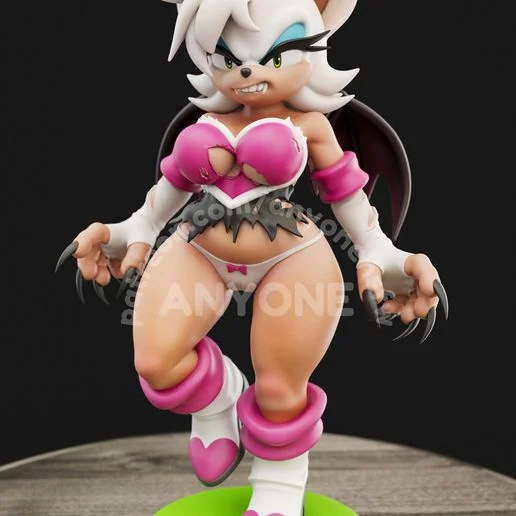 Rouge the Bat | Fan Art | 3D Printed Resin Model Garage Kit | *Un-Painted* | AnyoneNSFW