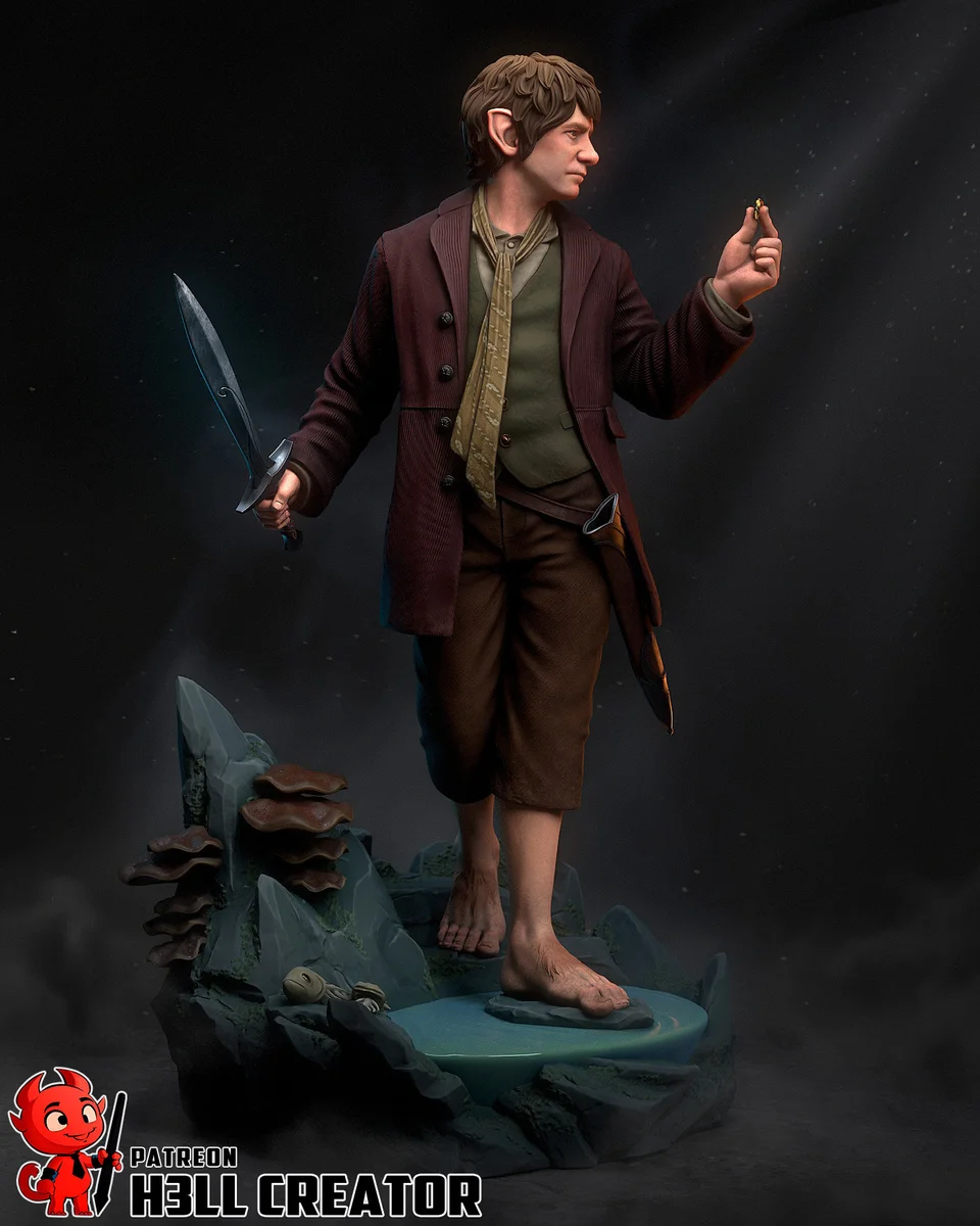 Bilbo Baggins | Fan Art | 3D Printed Resin Model Garage Kit | *Un-Painted* | H3LL Creator 6