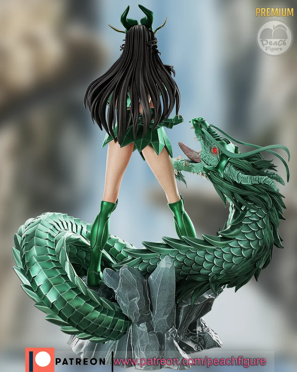 Shiryu | Fan Art | 3D Printed Resin Model Garage Kit | *Un-Painted* | Peach Figure 3