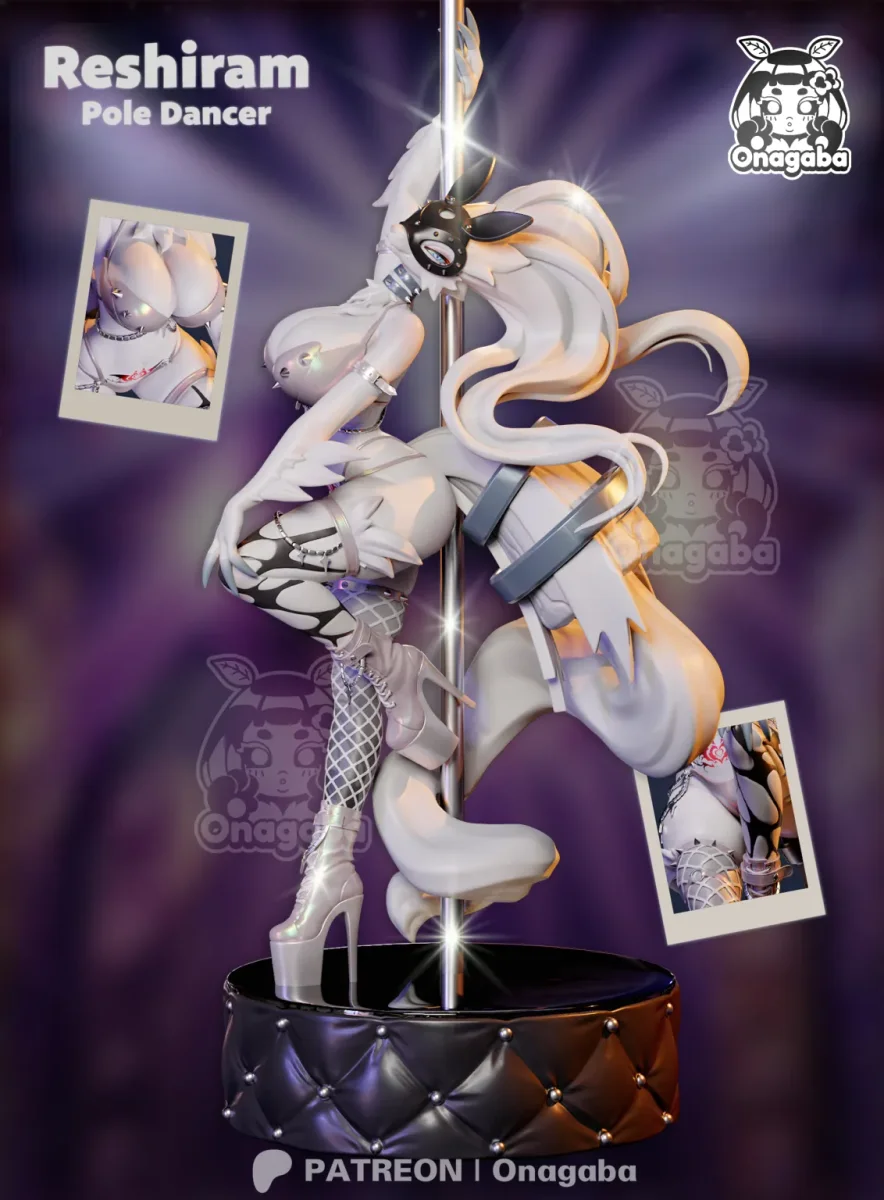 Reshiram Pole Dancer | Fan Art | 3D Printed Resin Model Garage Kit | *Un-Painted* | ONAGABA