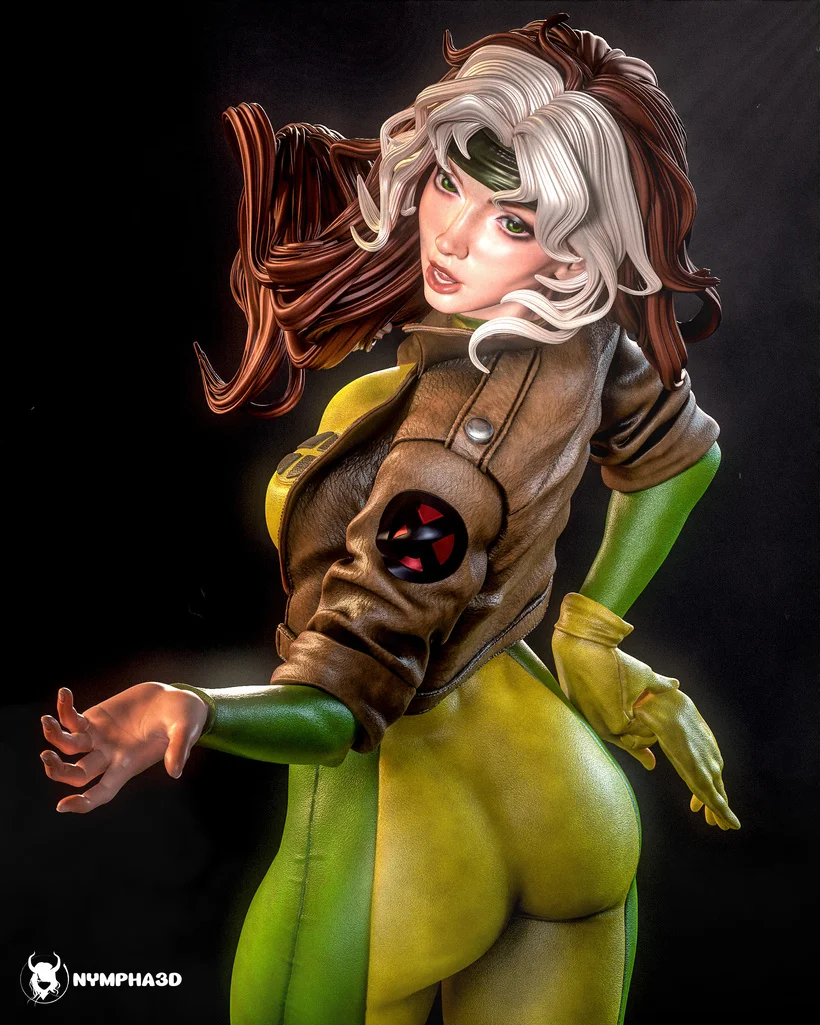 Rogue | Fan Art | 3D Printed Resin Model Garage Kit | *Un-Painted* | Nympha3D 8