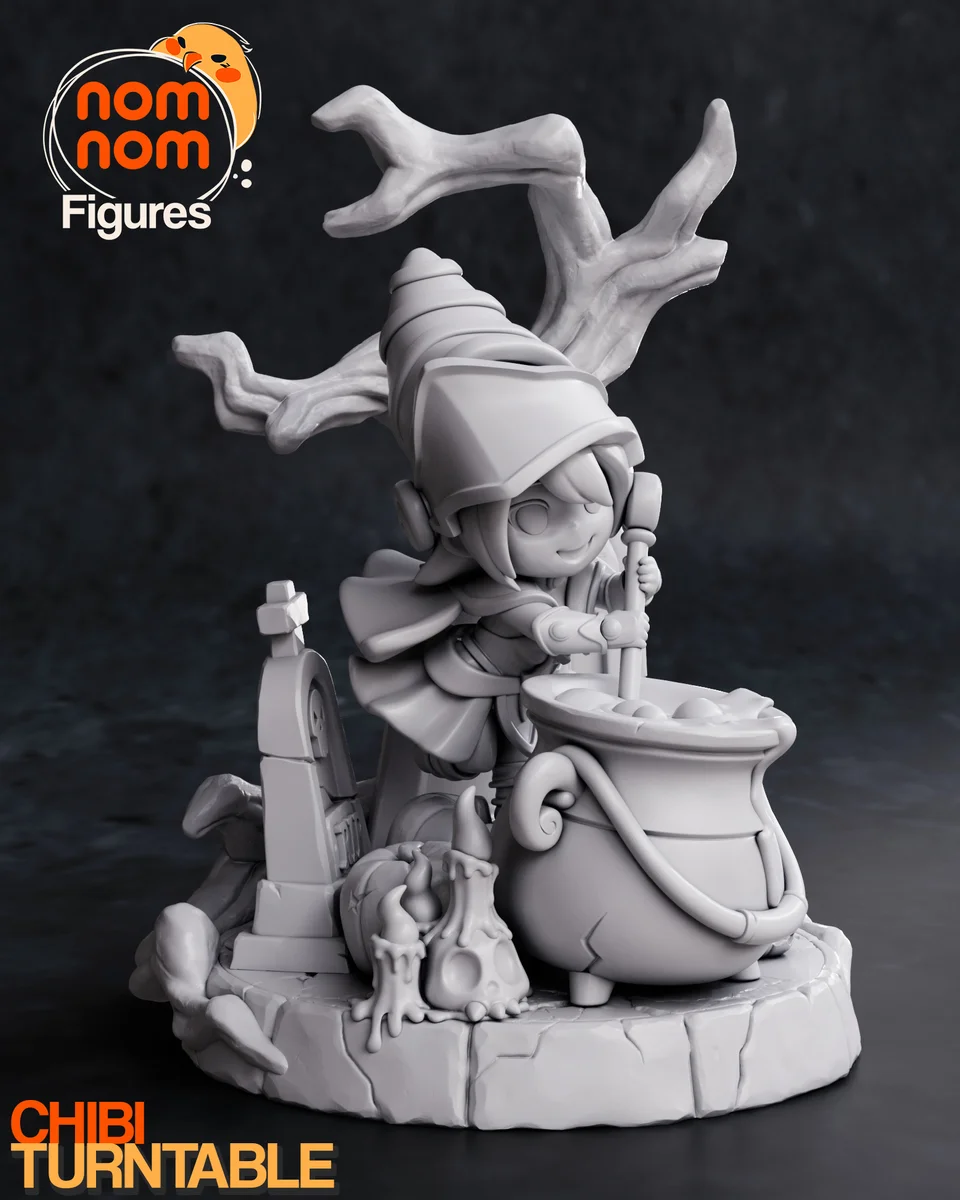 Chibi Dark Magician Girl | Fan Art | 3D Printed Resin Model Garage Kit | *Un-Painted* | Nomnom 7