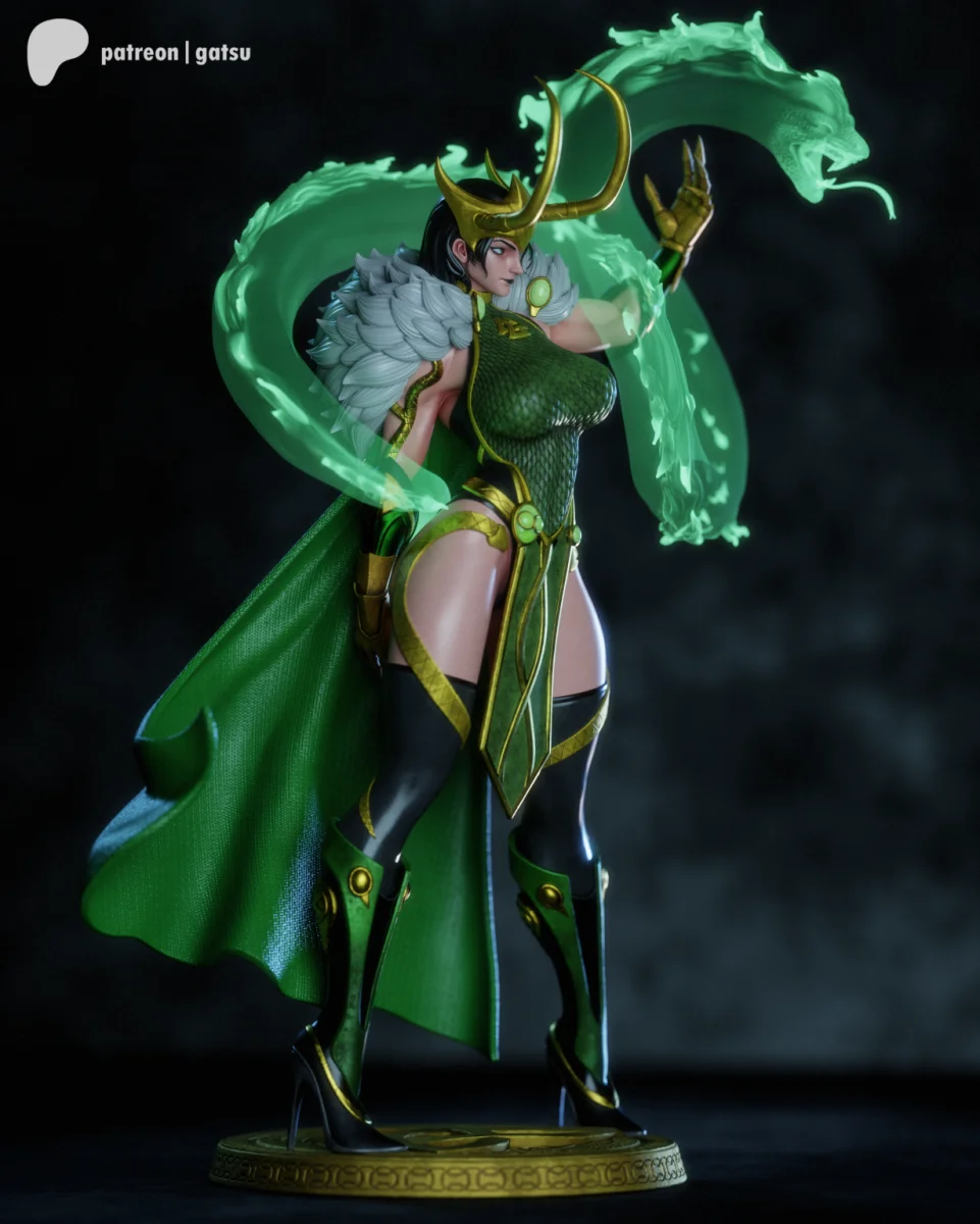 Lady Loki | Fan Art | 3D Printed Resin Model Garage Kit | *Un-Painted* | Gatsu Studios 5
