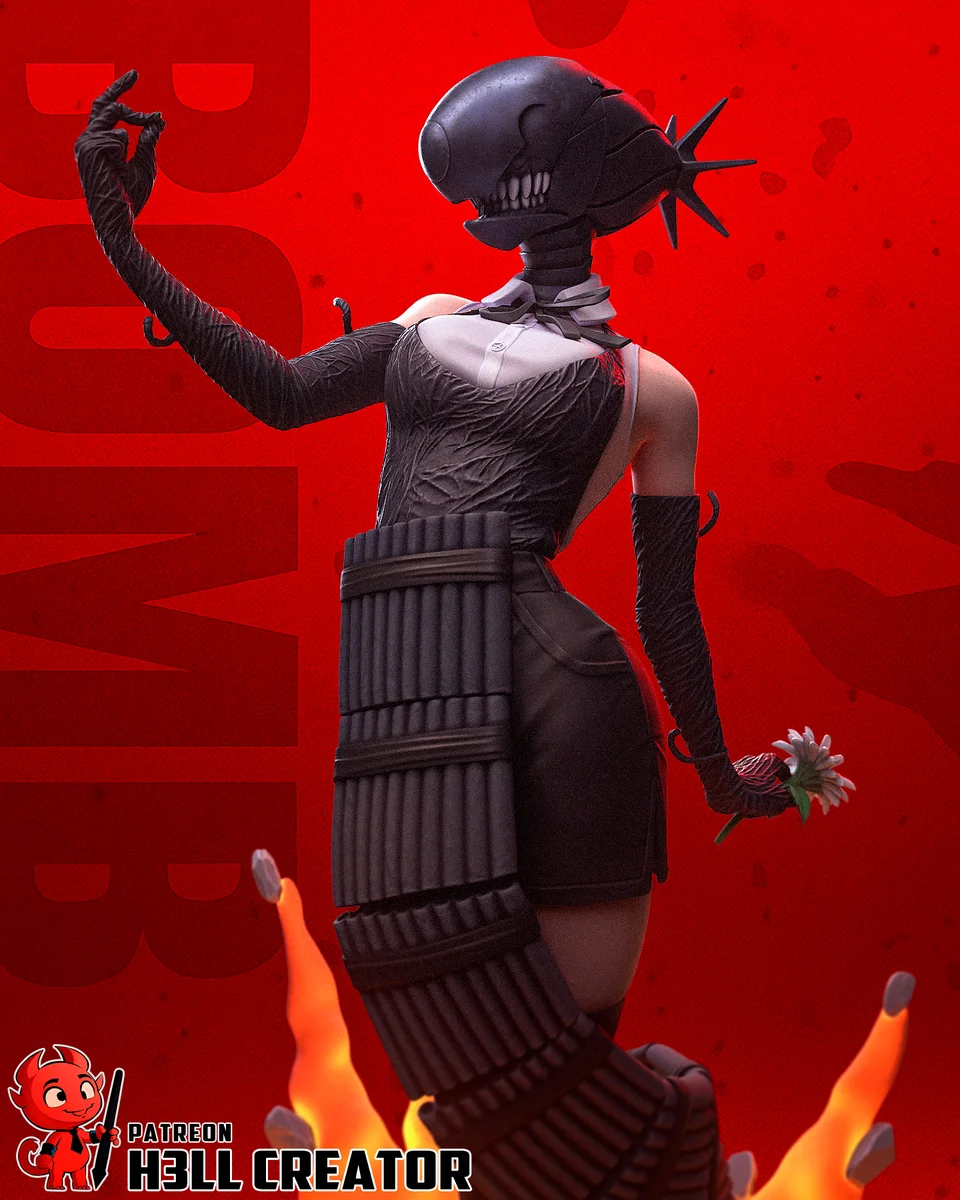 Reze | Fan Art | 3D Printed Resin Model Garage Kit | *Un-Painted* | H3LL Creator