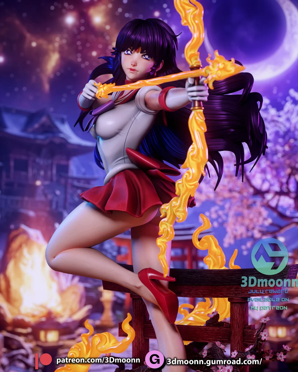 Sailor Mars | Fan Art | 3D Printed Resin Model Garage Kit | *Un-Painted* | 3DMoonn 5