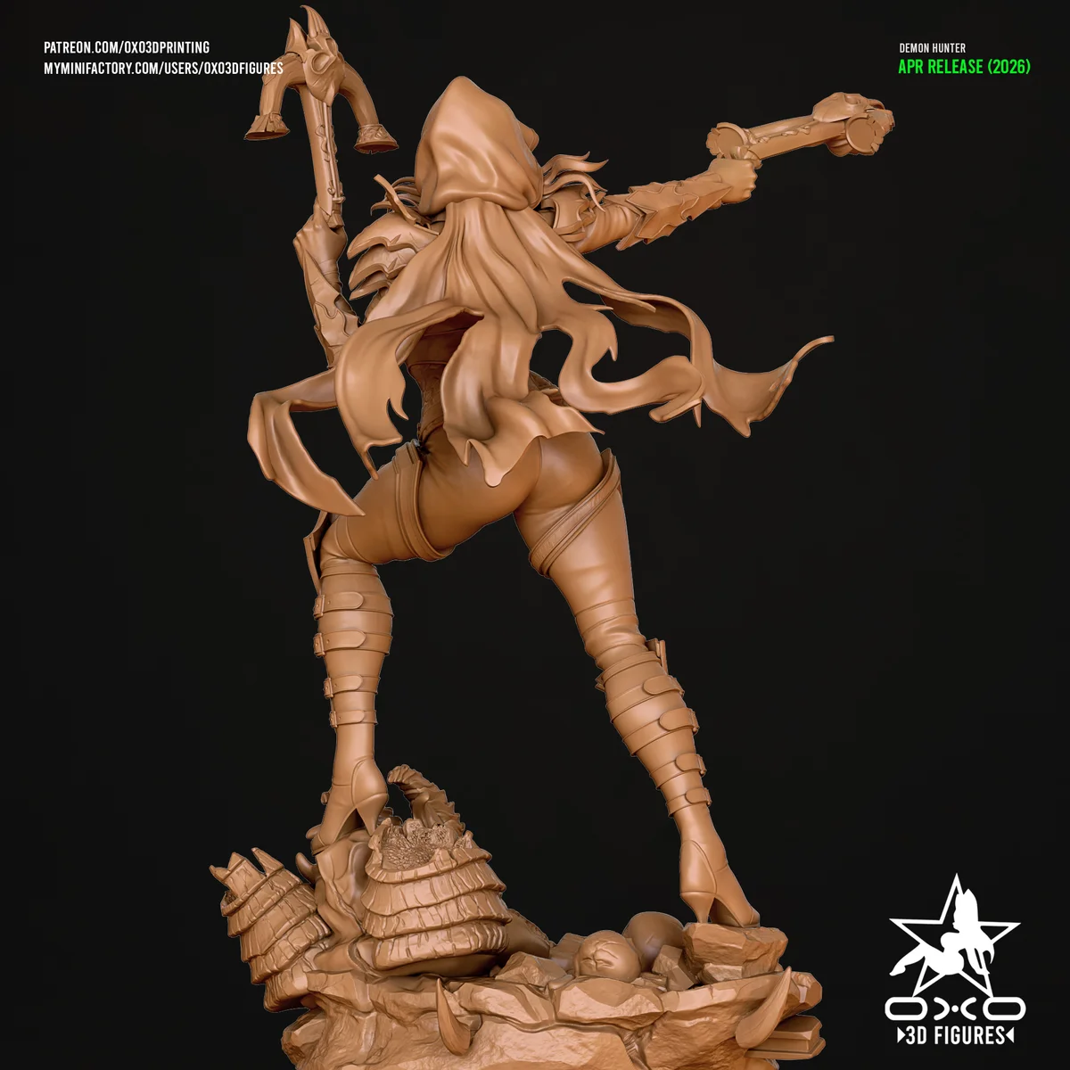 Demon Hunter | Fan Art | 3D Printed Resin Model Garage Kit | *Un-Painted* | OXO3D 6