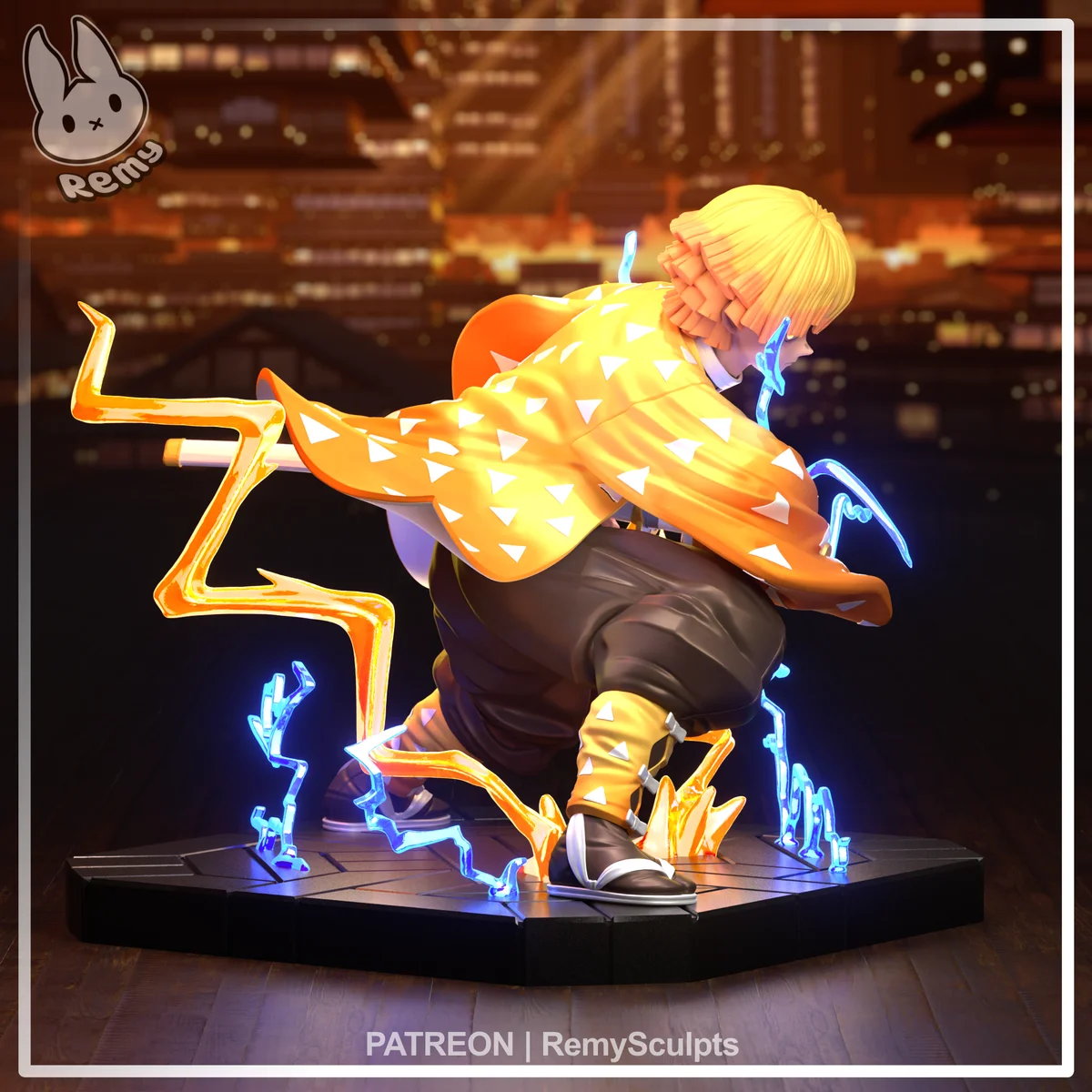 Zenitsu Agatsuma | Fan Art | 3D Printed Resin Model Garage Kit | *Un-Painted* | Remy Sculpts 3
