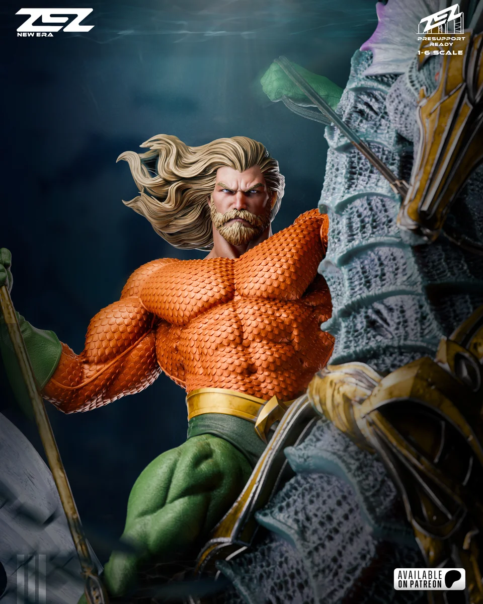 Aquaman | Fan Art | 3D Printed Resin Model Garage Kit | *Un-Painted* | ZEZ Studio 8