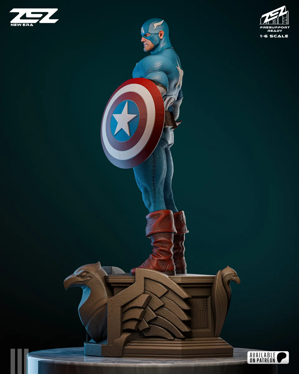 Captain America Museum | Fan Art | 3D Printed Resin Model Garage Kit | *Un-Painted* | ZEZ Studio 3