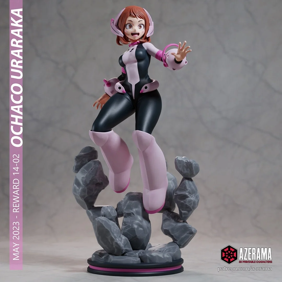 Ochaco | Fan Art | 3D Printed Resin Model Garage Kit | *Un-Painted* | Azerama 2