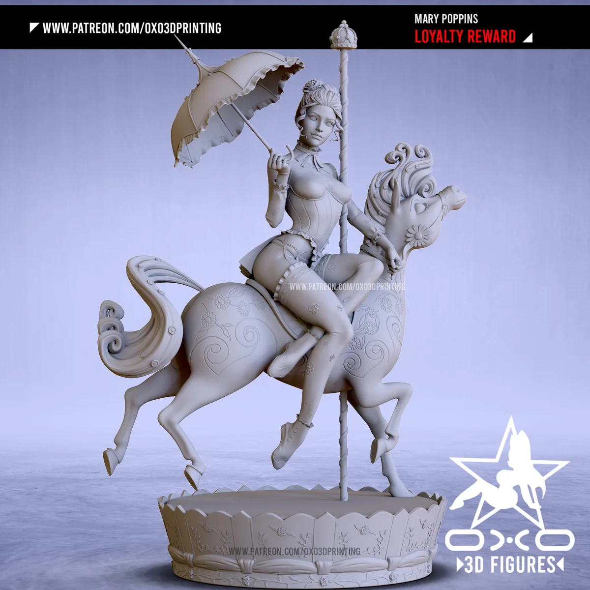 Ms Mary Poppins | Fan Art | 3D Printed Resin Model Garage Kit | *Un-Painted* | OXO3D 8