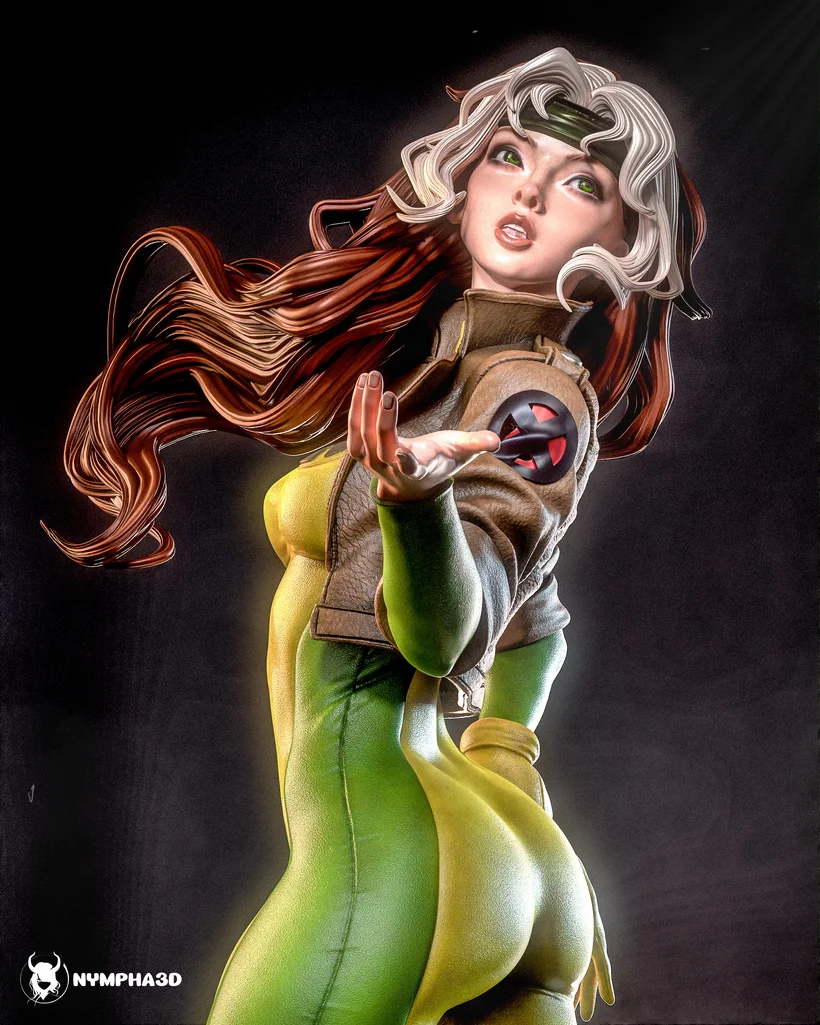 Rogue | Fan Art | 3D Printed Resin Model Garage Kit | *Un-Painted* | Nympha3D 9