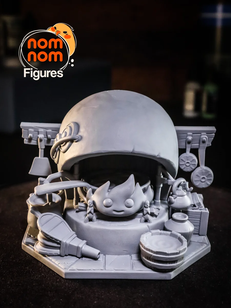 Chibi Calcifer | Fan Art | 3D Printed Resin Model Garage Kit | *Un-Painted* | Nomnom 12