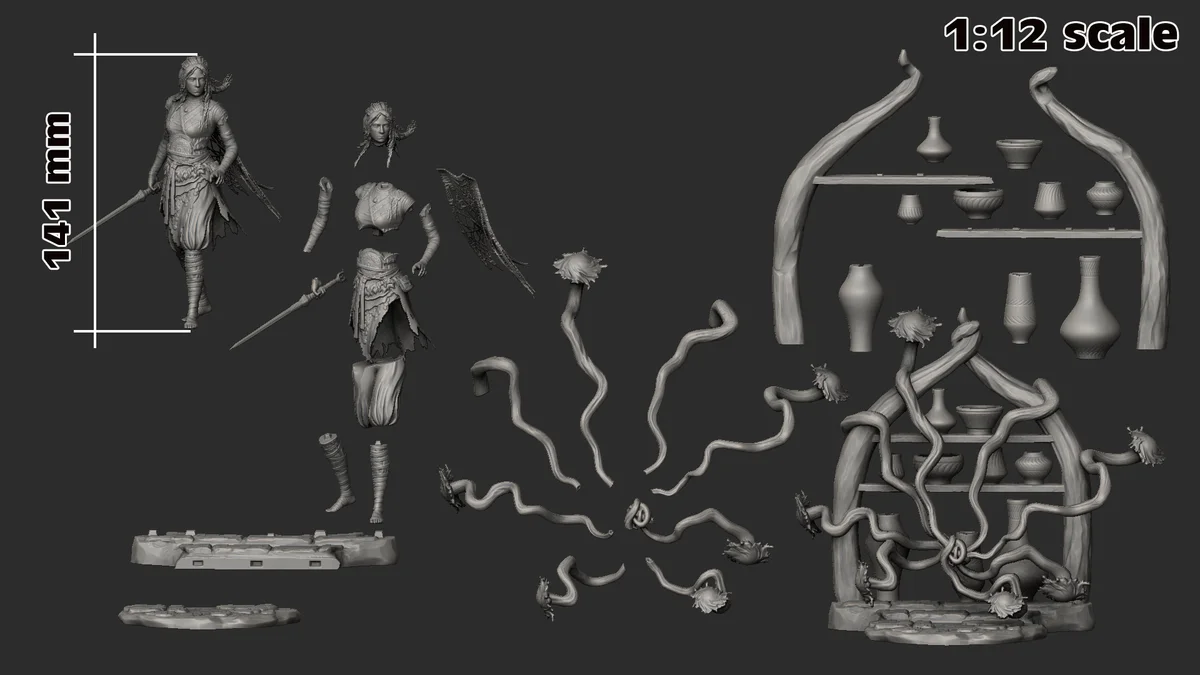 Freya | Fan Art | 3D Printed Resin Model Garage Kit | *Un-Painted* | H3LL Creator 9
