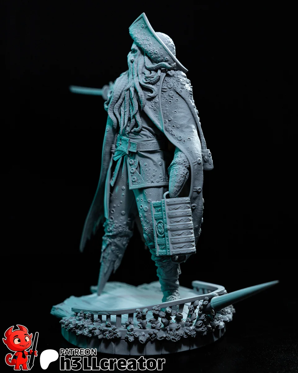 Davy Jones | Fan Art | 3D Printed Resin Model Garage Kit | *Un-Painted* | H3LL Creator 6