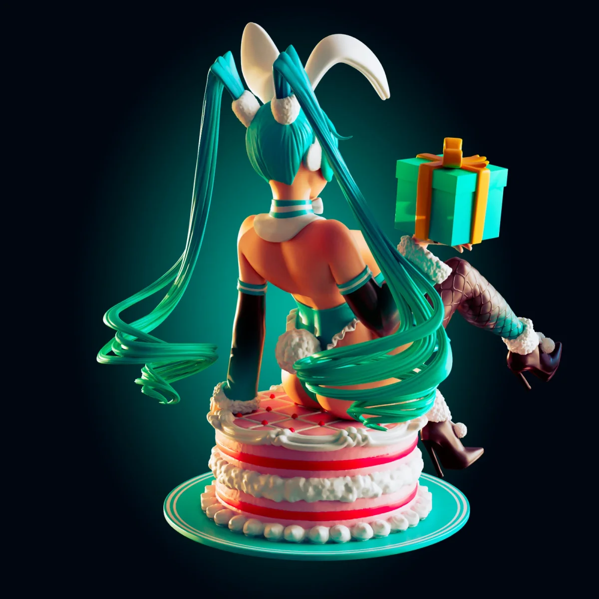 Hatsune Miku Bunny Girl | Fan Art | 3D Printed Resin Model Garage Kit | *Un-Painted* | Officer Rhu 2