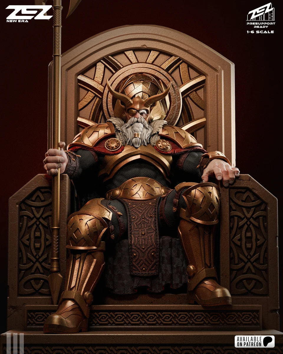 Odin Throne | Fan Art | 3D Printed Resin Model Garage Kit | *Un-Painted* | ZEZ Studio 5