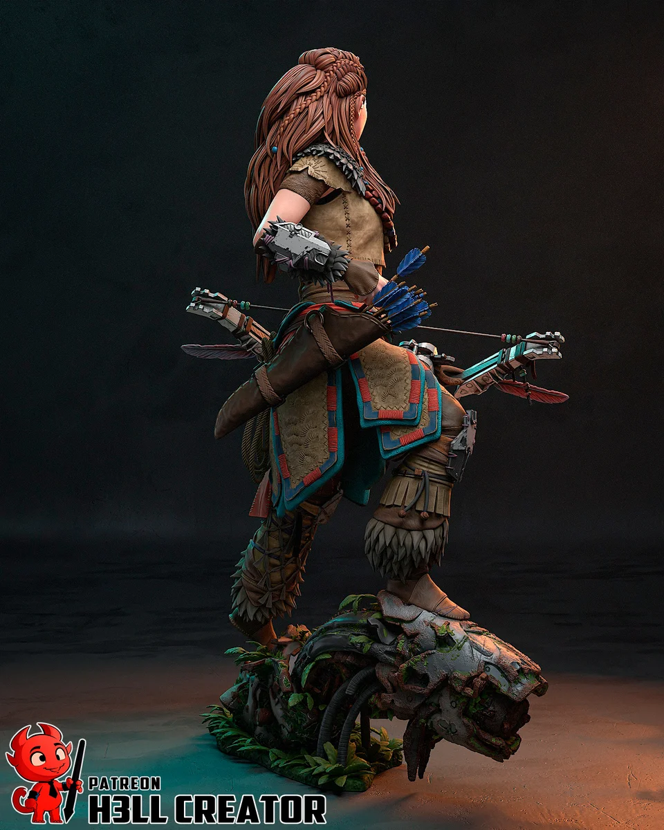 Aloy | Fan Art | 3D Printed Resin Model Garage Kit | *Un-Painted* | H3LL Creator 6
