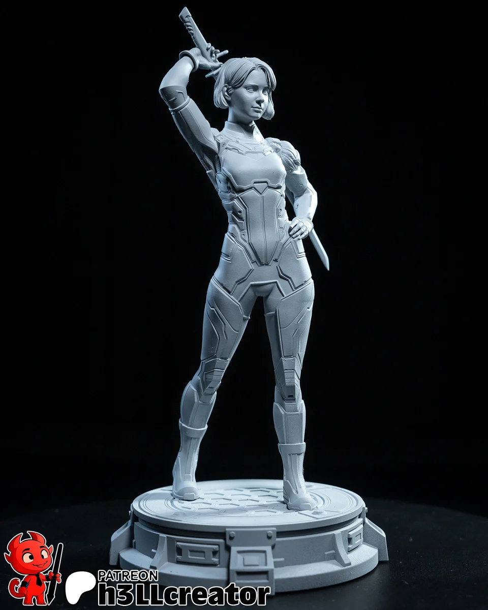 Mio | Fan Art | 3D Printed Resin Model Garage Kit | *Un-Painted* | H3LL Creator 9