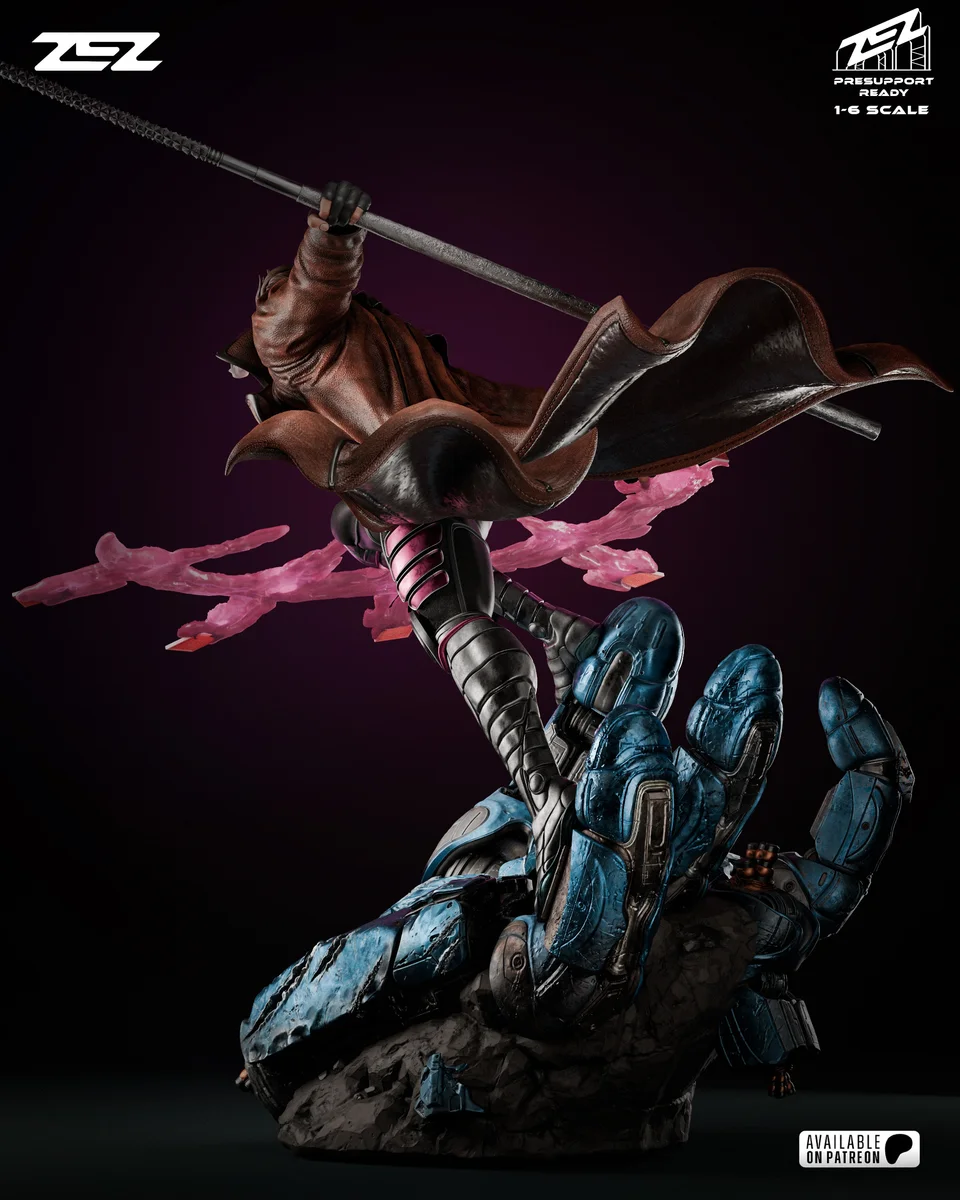 Gambit | Fan Art | 3D Printed Resin Model Garage Kit | *Un-Painted* | ZEZ Studio 5