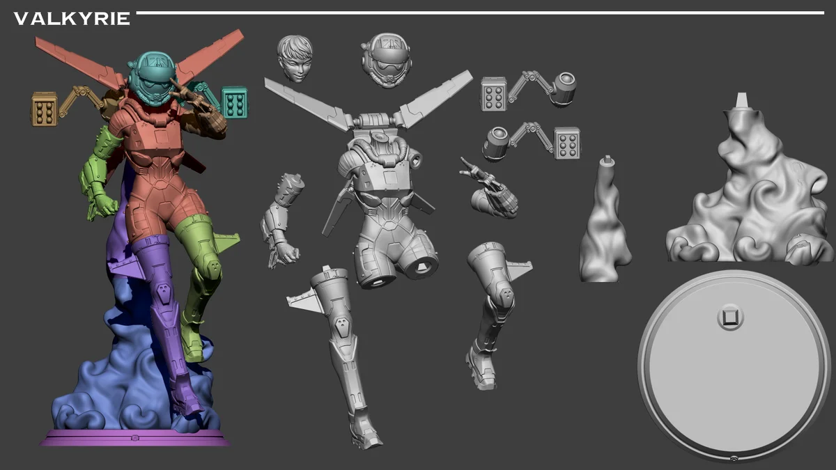 Valkyrie | Fan Art | 3D Printed Resin Model Garage Kit | *Un-Painted* | Inaki Sculpts 8