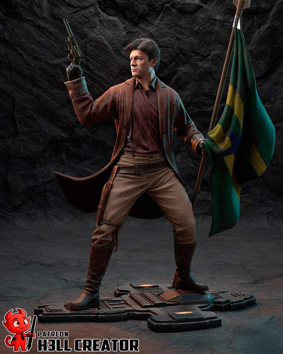 Captain Malcolm Reynolds | Fan Art | 3D Printed Resin Model Garage Kit | *Un-Painted* | H3LL Creator 3