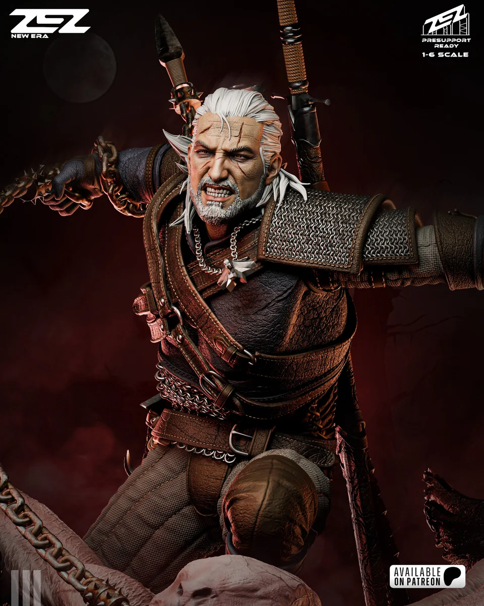 Geralt | Fan Art | 3D Printed Resin Model Garage Kit | *Un-Painted* | ZEZ Studio 3