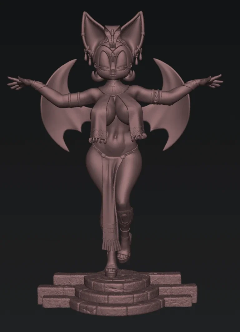 Rouge the Bat | Fan Art | 3D Printed Resin Model Garage Kit | *Un-Painted* | Officer Rhu 3