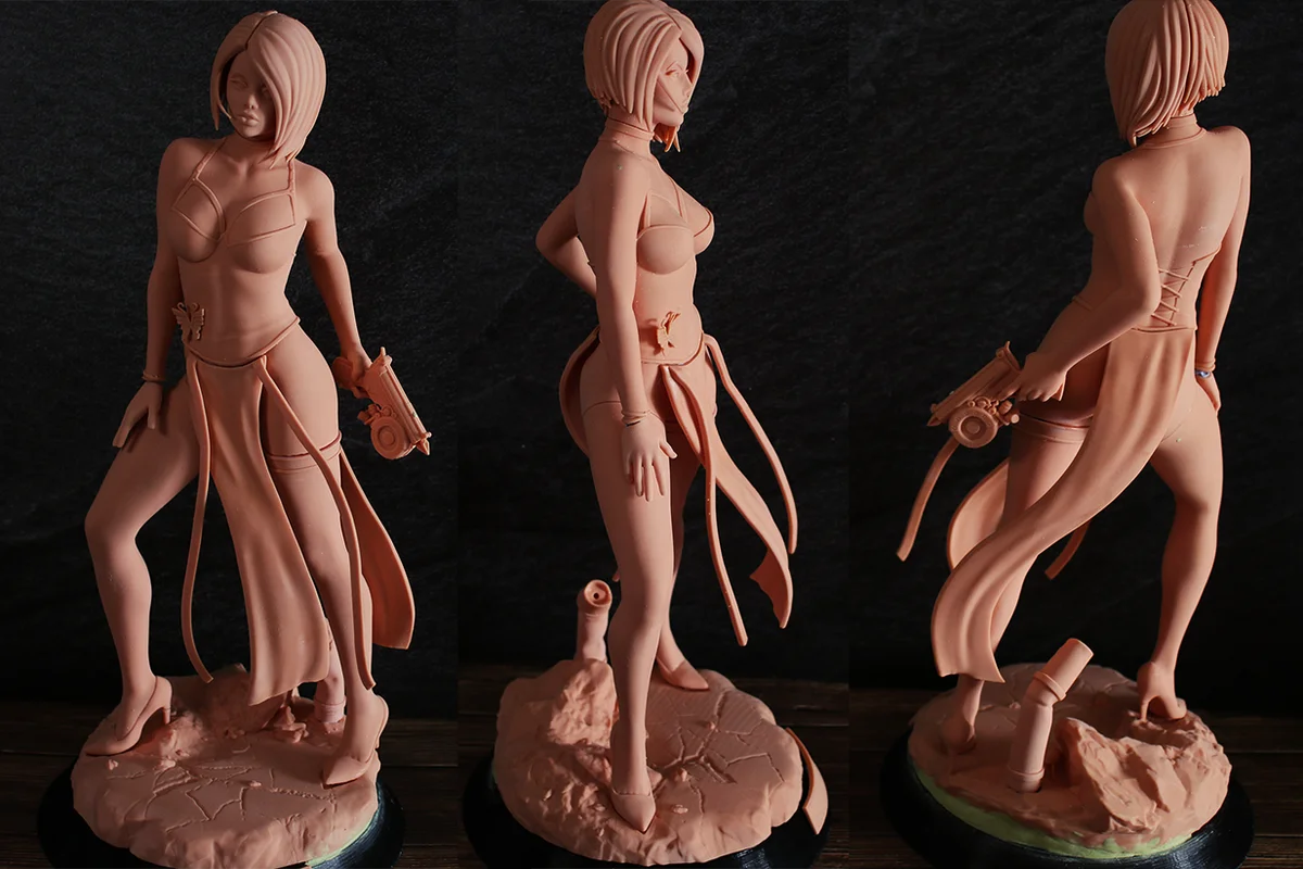 Ada Wong | Fan Art | 3D Printed Resin Model Garage Kit | *Un-Painted* | Peach Figure 3
